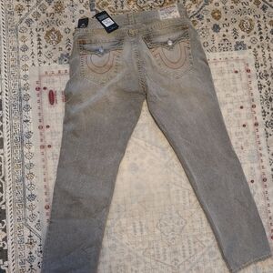 True Religion Geno Relaxed Slim Mens 36x32 Gray Jeans NWT